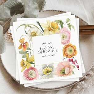 Frühlingsgarten Helle Florale Hochzeitsdusche Serviette
