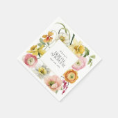 Frühlingsgarten Helle Florale Hochzeitsdusche Serviette (Ecke)