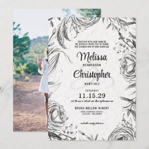 Frühlingsgarten mit Foto-Hochzeitseinladung Einladung