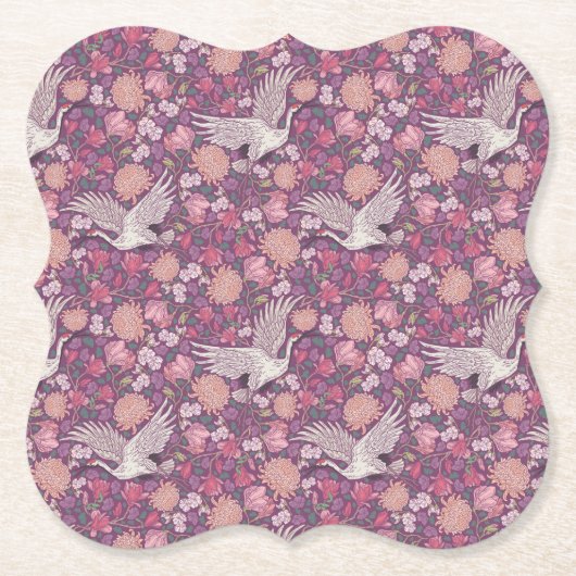 Frühlingsgarten Muttertag Asiatischer Kran Chinesi Untersetzer (Vorderseite)