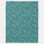 Frühlingsgarten Muttertag Blau Lila Weiß Fleecedecke (Vorderseite)