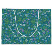 Frühlingsgarten Muttertag Blau Lila Weiß Große Geschenktüte (Rückseite)