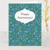 Frühlingsgarten Muttertag Blau Lila Weiß Karte (Gelbe Blume)