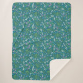 Frühlingsgarten Muttertag Blau Lila Weiß Sherpadecke (Vorderseite)