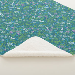 Frühlingsgarten Muttertag Blau Lila Weiß Sherpadecke