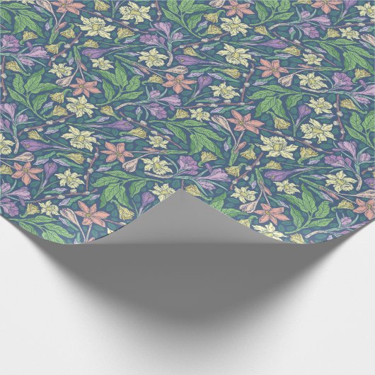 Frühlingsgarten Muttertag Kleidung Crocuses Geschenkpapier (Ecke)