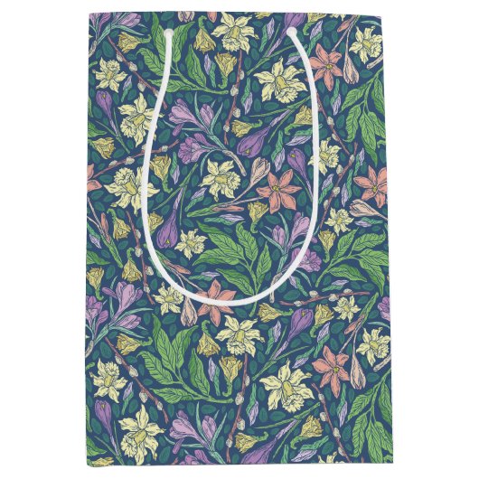 Frühlingsgarten Muttertag Kleidung Crocuses Mittlere Geschenktüte (Vorderseite)