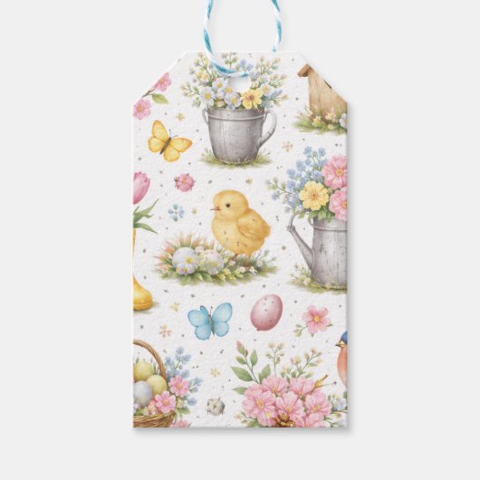 Frühlingsgarten-Ostern Geschenkanhänger (Vorderseite)