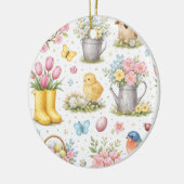 Frühlingsgarten Ostern Keramik Ornament (Links)