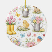 Frühlingsgarten Ostern Keramik Ornament (Hinten)
