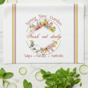 Frühlingsgarten-Schild  Geschirrtuch