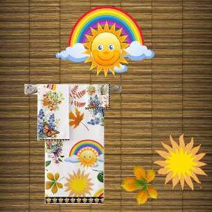 Frühlingsgarten Schmetterling Regenbogen Sonnensch Badhandtuch Set