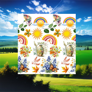 Frühlingsgarten Schmetterling Regenbogen Sonnensch Duschvorhang