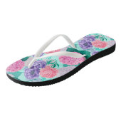 Frühlingsgarten Wasserfarbe 2 Badesandalen (Schrägansicht)