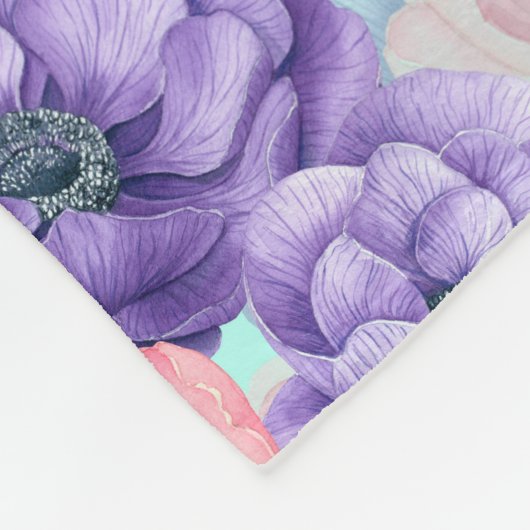 Frühlingsgarten Wasserfarbe 2 Fleecedecke (Ecke)