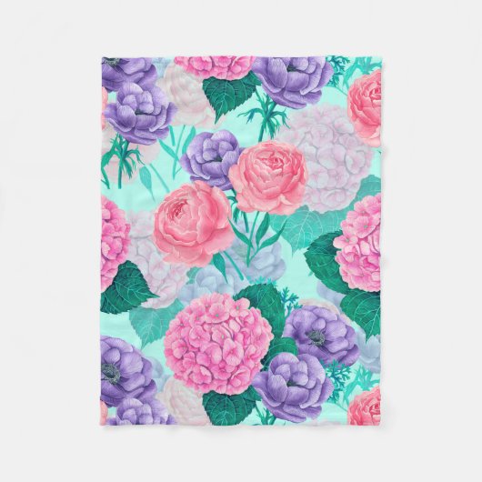 Frühlingsgarten Wasserfarbe 2 Fleecedecke (Vorderseite)