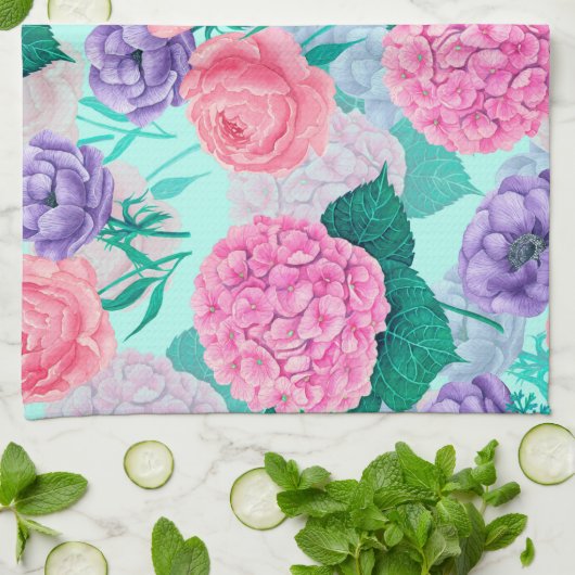 Frühlingsgarten Wasserfarbe 2 Geschirrtuch (Gefaltet)