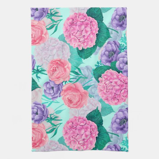 Frühlingsgarten Wasserfarbe 2 Geschirrtuch (Vertikal)