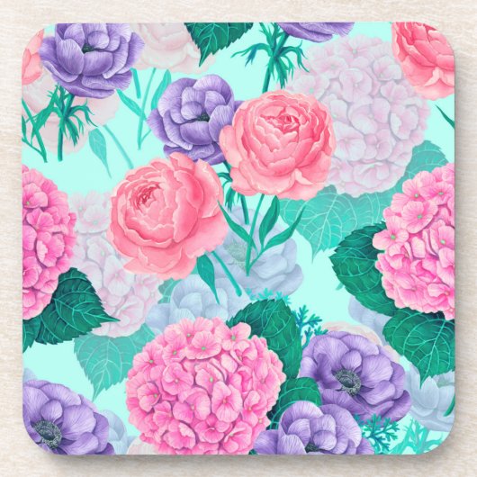 Frühlingsgarten Wasserfarbe 2 Getränkeuntersetzer (Vorderseite)