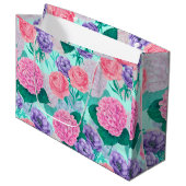 Frühlingsgarten Wasserfarbe 2 Große Geschenktüte (Vorderseite Schrägansicht)