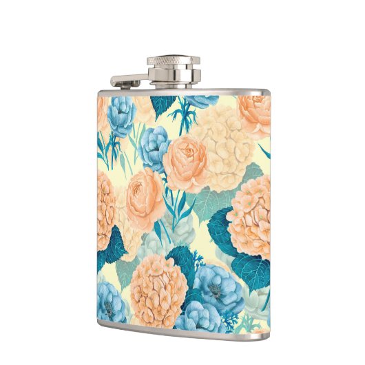 Frühlingsgarten Wasserfarbe Flachmann (Links)