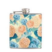 Frühlingsgarten Wasserfarbe Flachmann (Vorderseite)