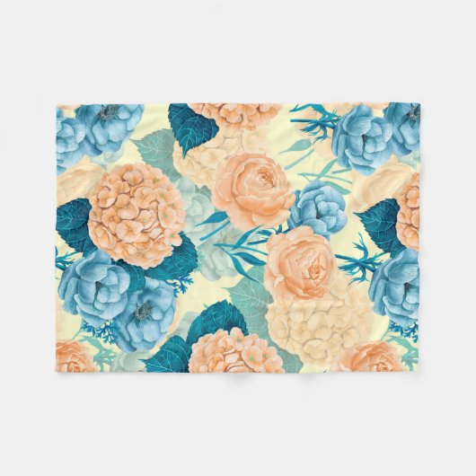 Frühlingsgarten Wasserfarbe Fleecedecke (Vorderseite (Horizontal))