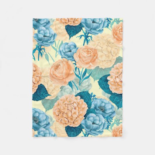 Frühlingsgarten Wasserfarbe Fleecedecke (Vorderseite)