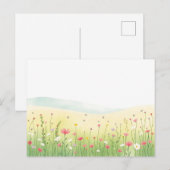 Frühlingsgarten Wasserfarbe mit Minze Grün Postkarte (Vorne/Hinten)