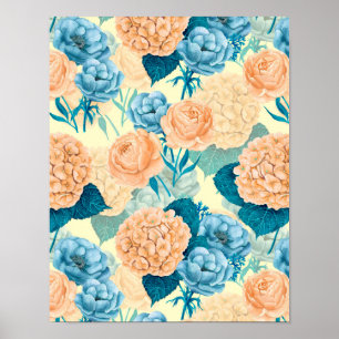 Frühlingsgarten Wasserfarbe Poster