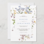 Frühlingsgarten Wildblume All in One Wedding Einladung (Vorderseite)