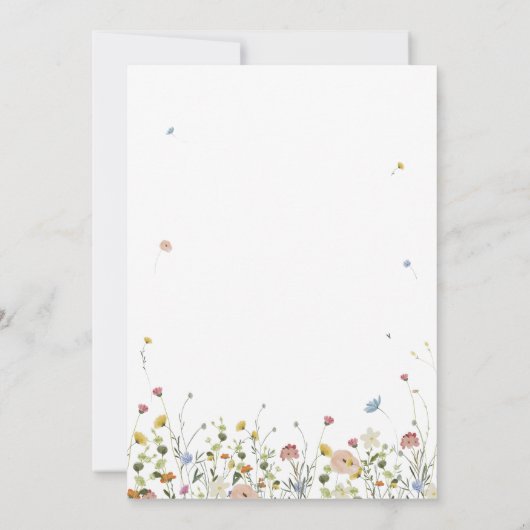 Frühlingsgarten Wildblume Blumengarten Brautparty Einladung (Rückseite)