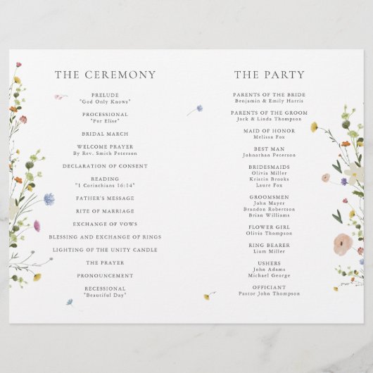 Frühlingsgarten Wildblume Blumengarten Minimalisti (Rückseite)