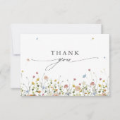 Frühlingsgarten Wildblume Blumengarten Minimalisti Dankeskarte (Vorderseite)