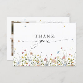 Frühlingsgarten Wildblume Blumengarten Minimalisti Dankeskarte