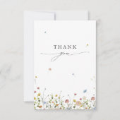 Frühlingsgarten Wildblume Blumengarten Minimalisti Dankeskarte (Vorderseite)