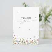 Frühlingsgarten Wildblume Blumengarten Minimalisti Dankeskarte (Stehend Vorderseite)