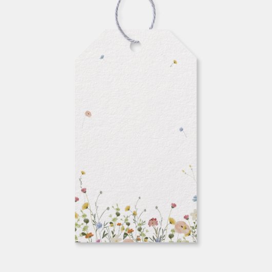 Frühlingsgarten Wildblume Blumengarten Minimalisti Geschenkanhänger (Rückseite)
