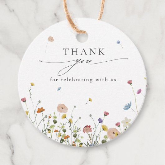 Frühlingsgarten Wildblume Blumengarten Minimalisti Geschenkanhänger (Vorderseite)