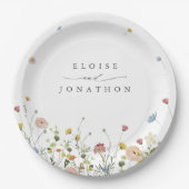 Frühlingsgarten Wildblume Blumengarten Minimalisti Pappteller (Vorderseite)