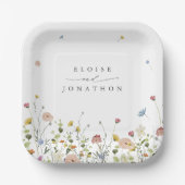 Frühlingsgarten Wildblume Blumengarten Minimalisti Pappteller (Vorderseite)