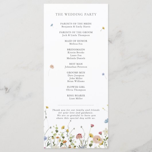 Frühlingsgarten Wildblume Blumengarten Minimalisti Programm (Rückseite)