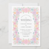 Frühlingsgarten Wildblume farbenfrohe Hochzeit Einladung (Vorderseite)