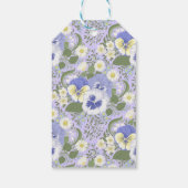 Frühlingsgartenblumen auf Lavendel Geschenkanhänger (Rückseite)