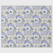 Frühlingsgartenblumen auf Lavendel Geschenkpapier (Flach)