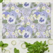 Frühlingsgartenblumen auf Lavendel Geschirrtuch (Gefaltet)