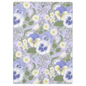 Frühlingsgartenblumen auf Lavendel Klemmbrett (Rückseite)