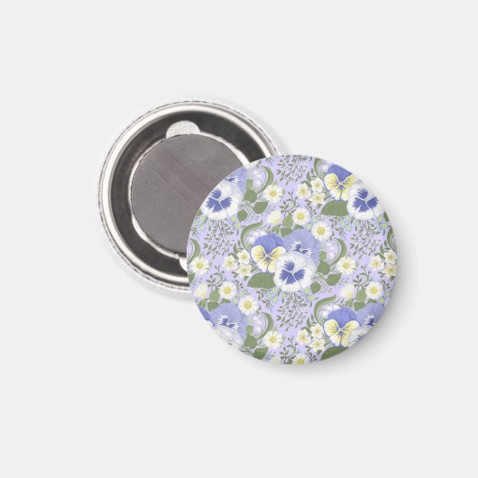 Frühlingsgartenblumen auf Lavendel Magnet (Vorderseite/Rückseite)
