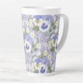 Frühlingsgartenblumen auf Lavendel Milchtasse (Rechte Ecke)