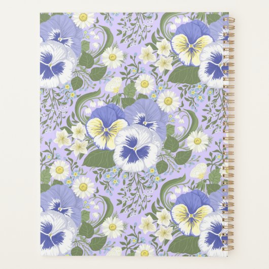 Frühlingsgartenblumen auf Lavendel Planer (Rückseite)